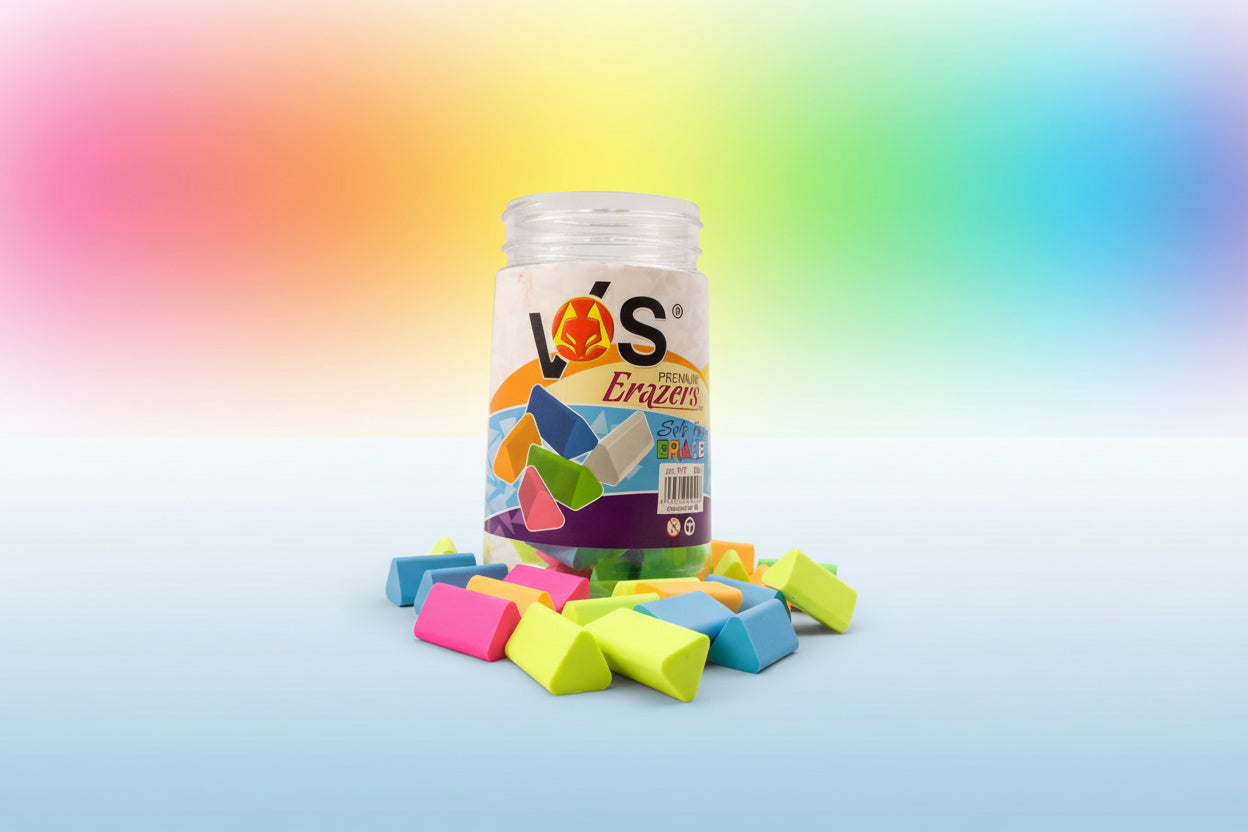 Vos 60-Piece High-Quality Eraser Box – Perfect for School & Office