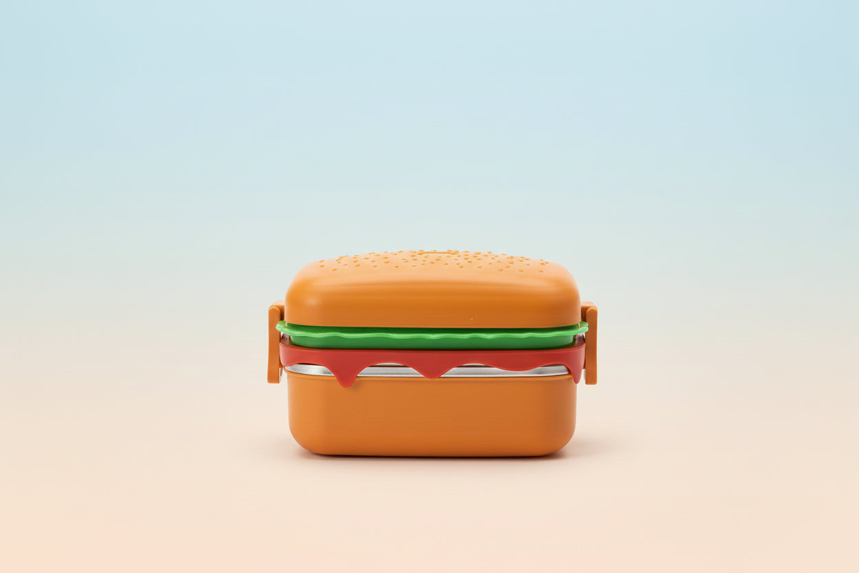Premium Burger Shaped Lunch Box | Fun & Durable Food Container for Kids & Adults