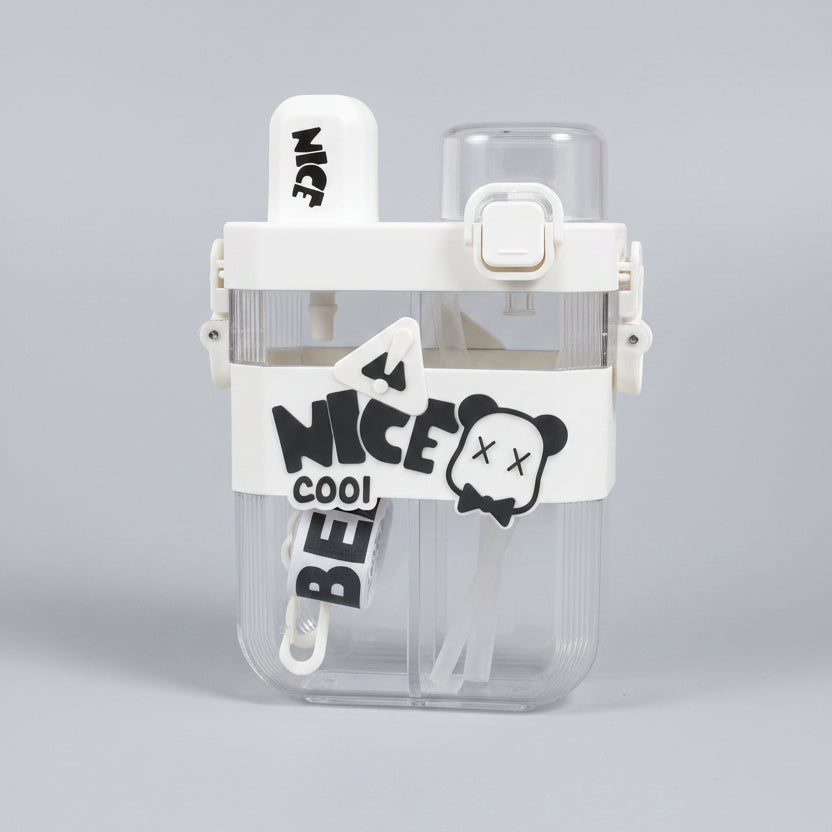 Nice Cool Bear Water Bottle with Straw & Detachable Strap