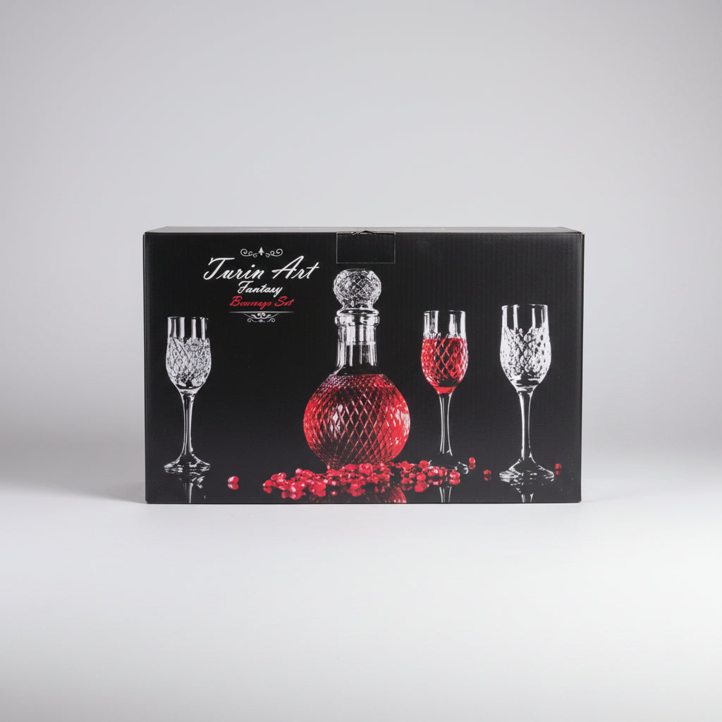 Luxury Crystal Whiskey Decanter & Glass Set
