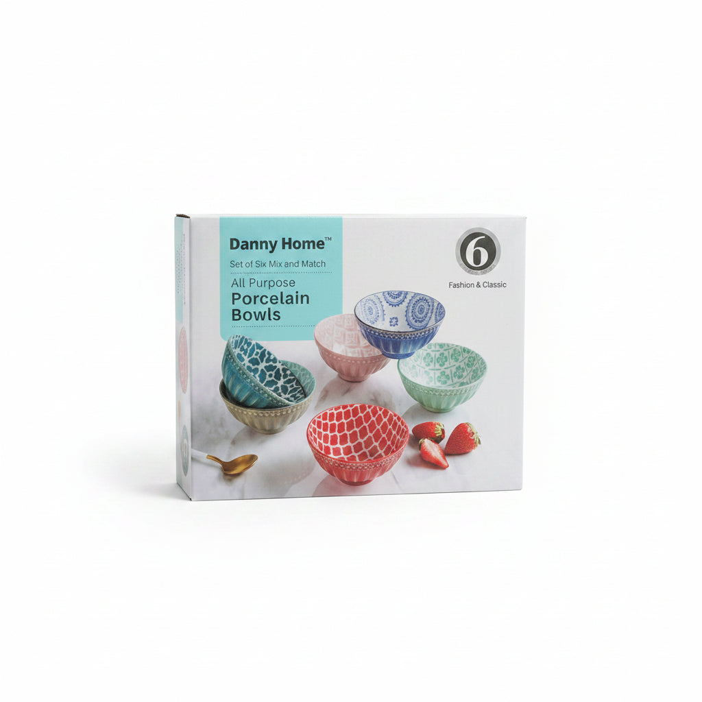 Danny Home™ 6-Piece Mix and Match All-Purpose Porcelain Bowls Set