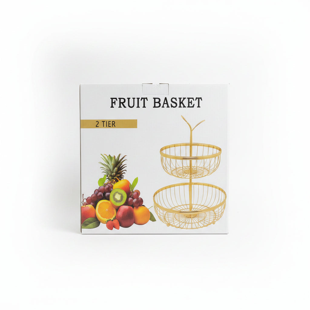 Metal Fruit Basket | Kitchen Countertop Fruit & Vegetable Storage Organizer