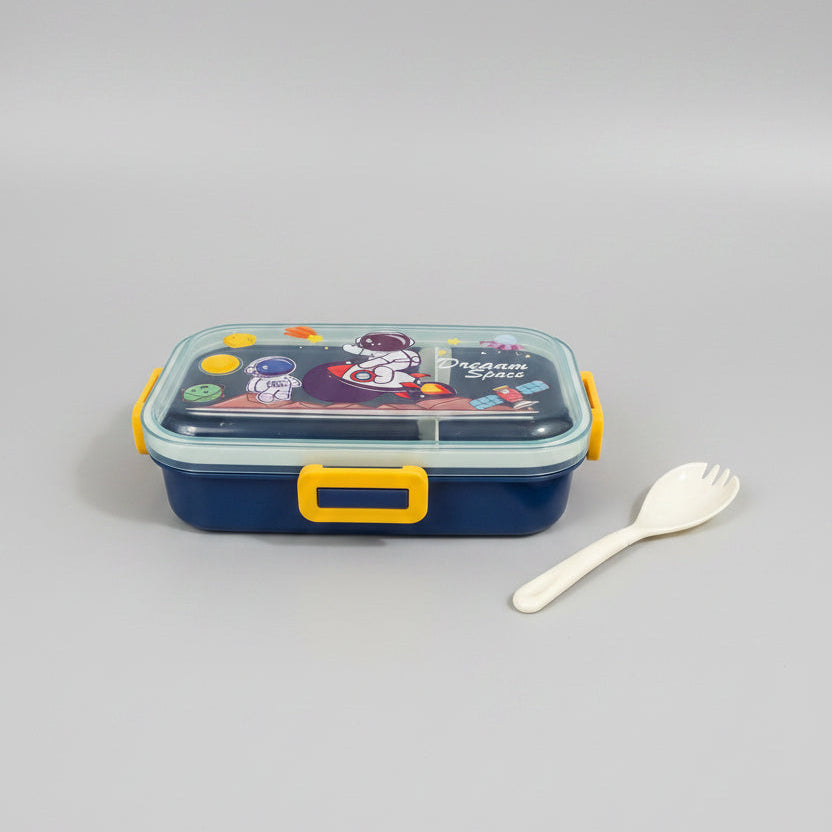 Kids Stainless Steel Lunch Box with Spoon – Leakproof Space Theme Bento Lunch Box for School