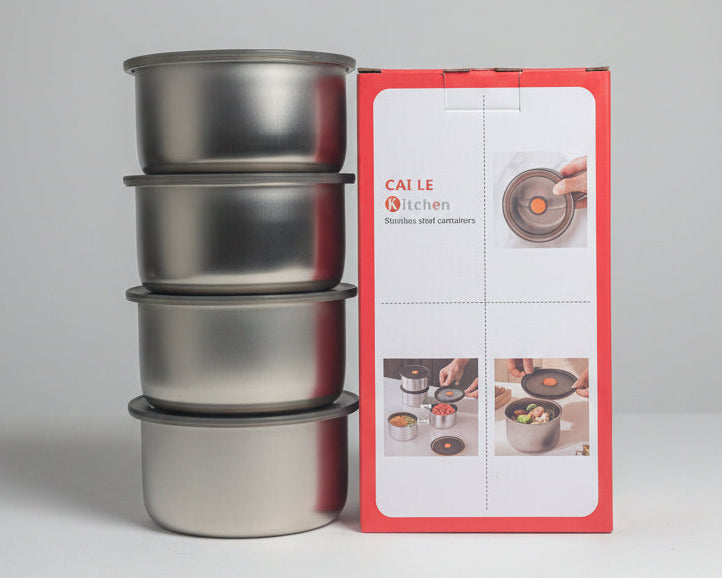 Piece Stainless Steel Food Storage Container Set with Airtight