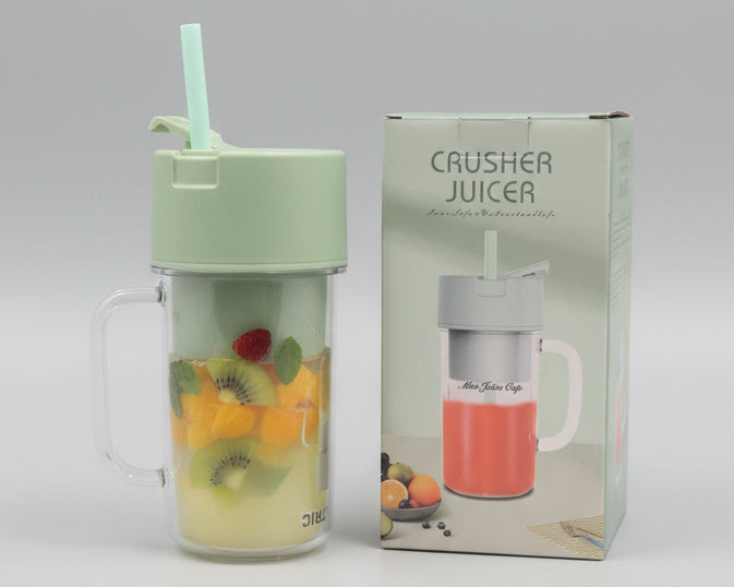 Portable Crusher Juicer Cup with Straw & Handle – Mini Blender Bottle