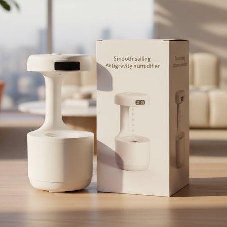 Antigravity Humidifier with LED Clock Display – USB Air Moisturizer