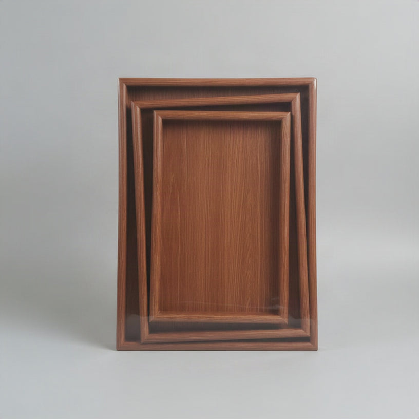 Premium Wooden Serving Tray Set (3 Pieces)