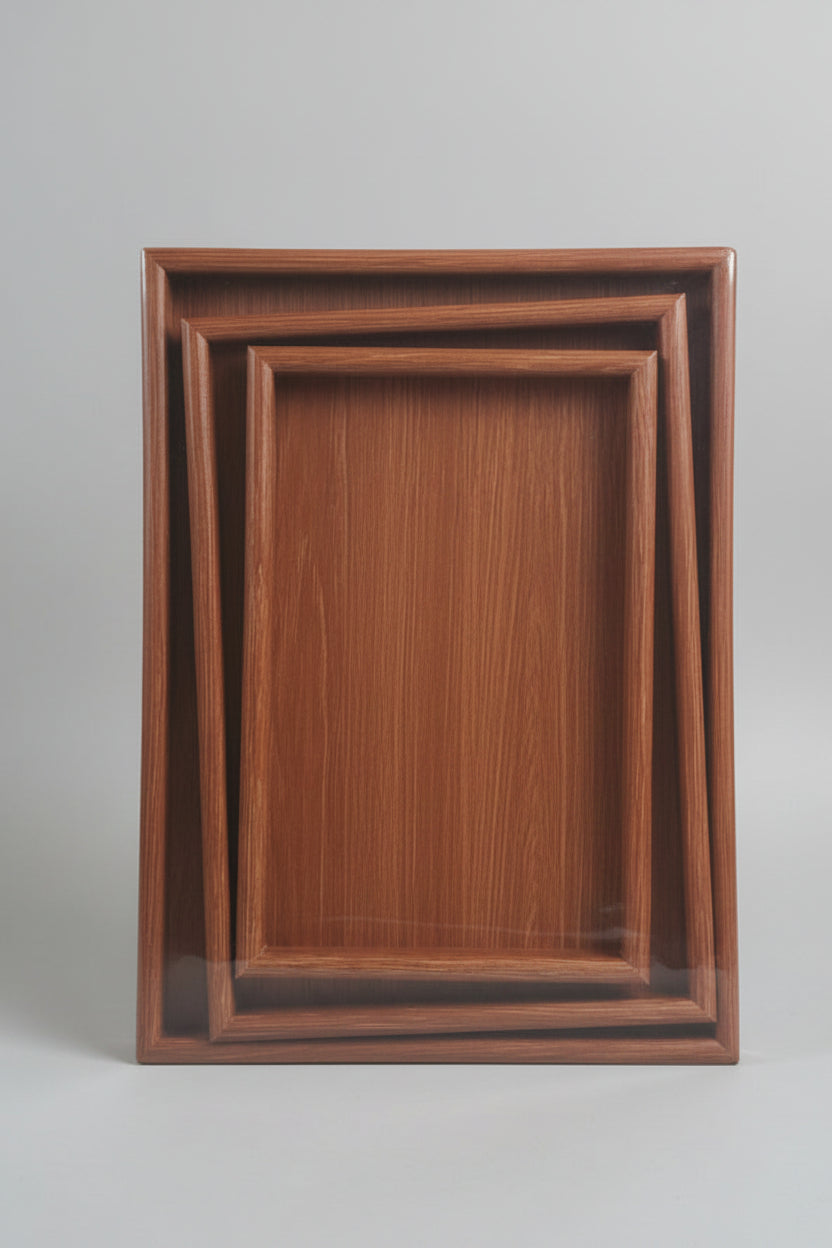 Premium Wooden Serving Tray Set (3 Pieces)