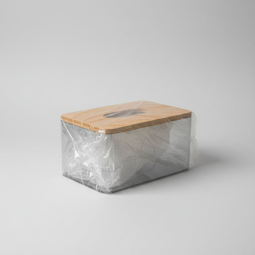 Modern Tissue Box Holder with Wooden Lid