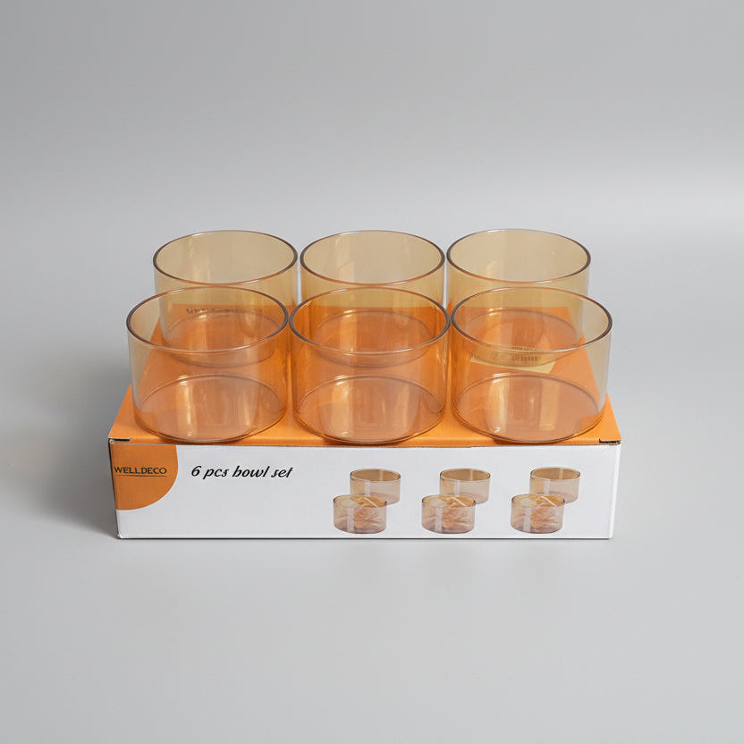 Clear Glass Dessert Bowl 6 PCS Set | Premium Glass Serving Bowls