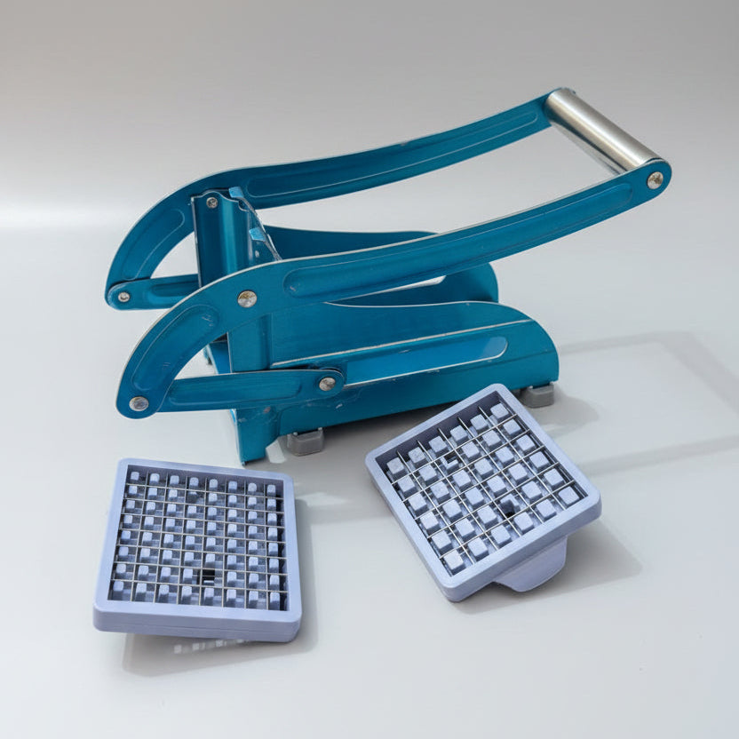 Heavy-Duty Metal French Fry Cutter & Stainless Steel Vegetable Dicer