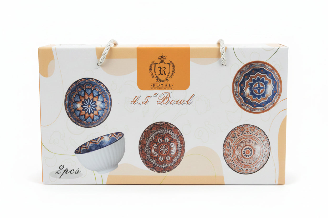 ROYAL 4.5" Printed Ceramic Bowl Gift Set (2-Piece)