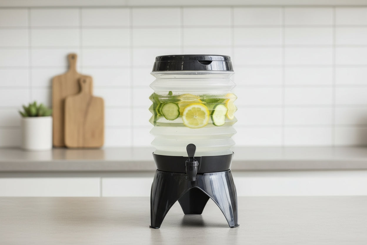 Premium 5.5 Liter Clear Water Cooler Dispenser with Black Faucet & Lid