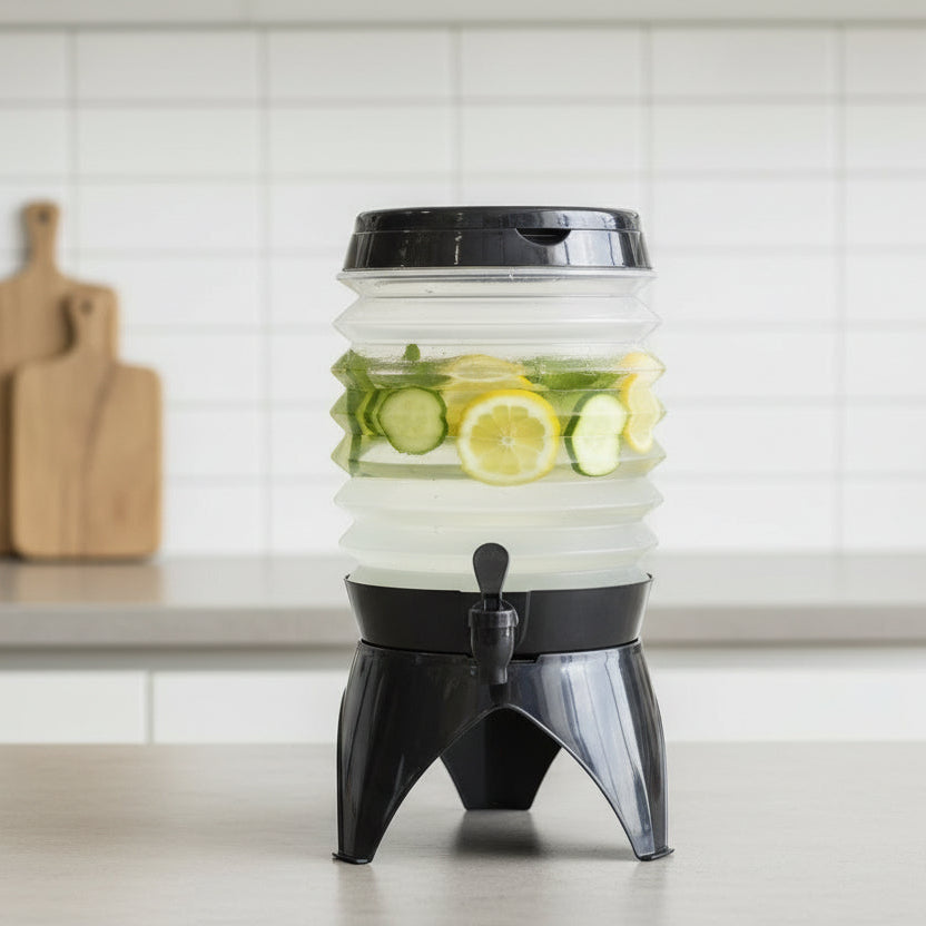 Premium 5.5 Liter Clear Water Cooler Dispenser with Black Faucet & Lid