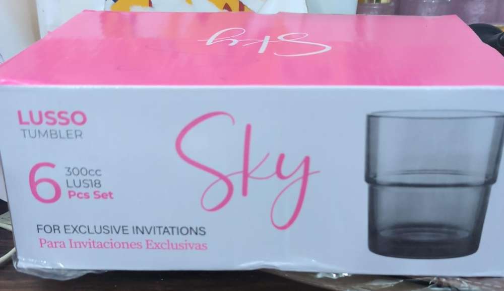 SKY LUSSO TUMBLER GLASS 6 PCS BLACK
