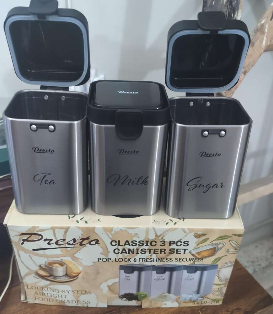 CLASSIC 3 PCS CONISTER SET STAINLESS STEEL