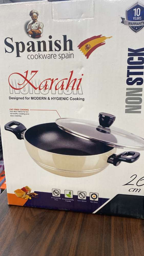 SPANISH NON STICK KARAHI WITH LID 26CM