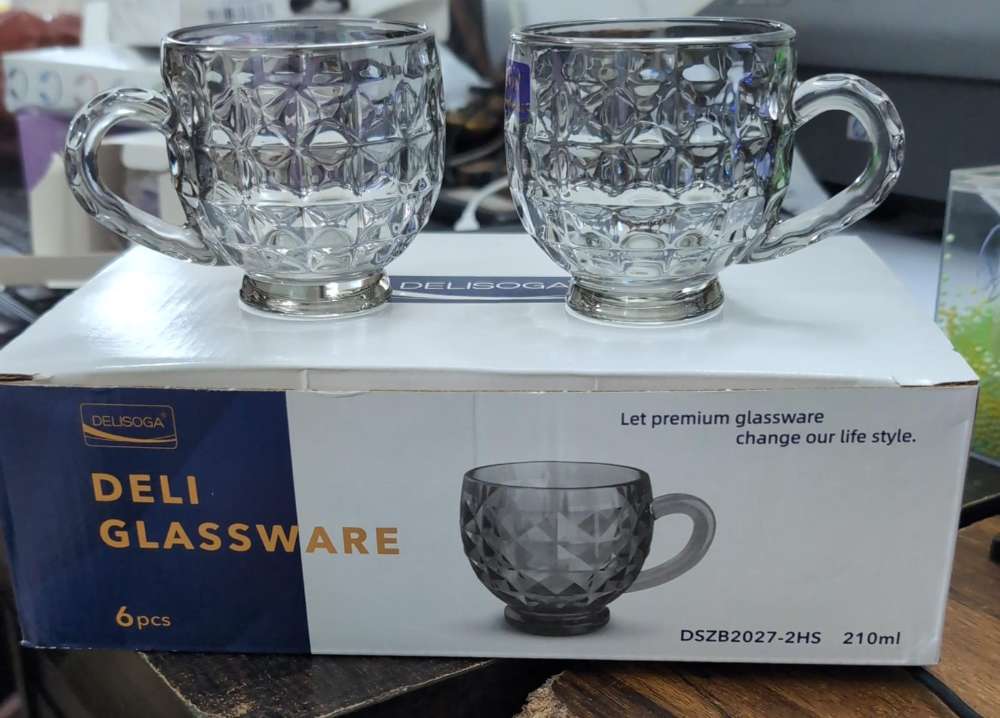 DELI GLASSWERE 6 PCS CUP SMOKE BLACK