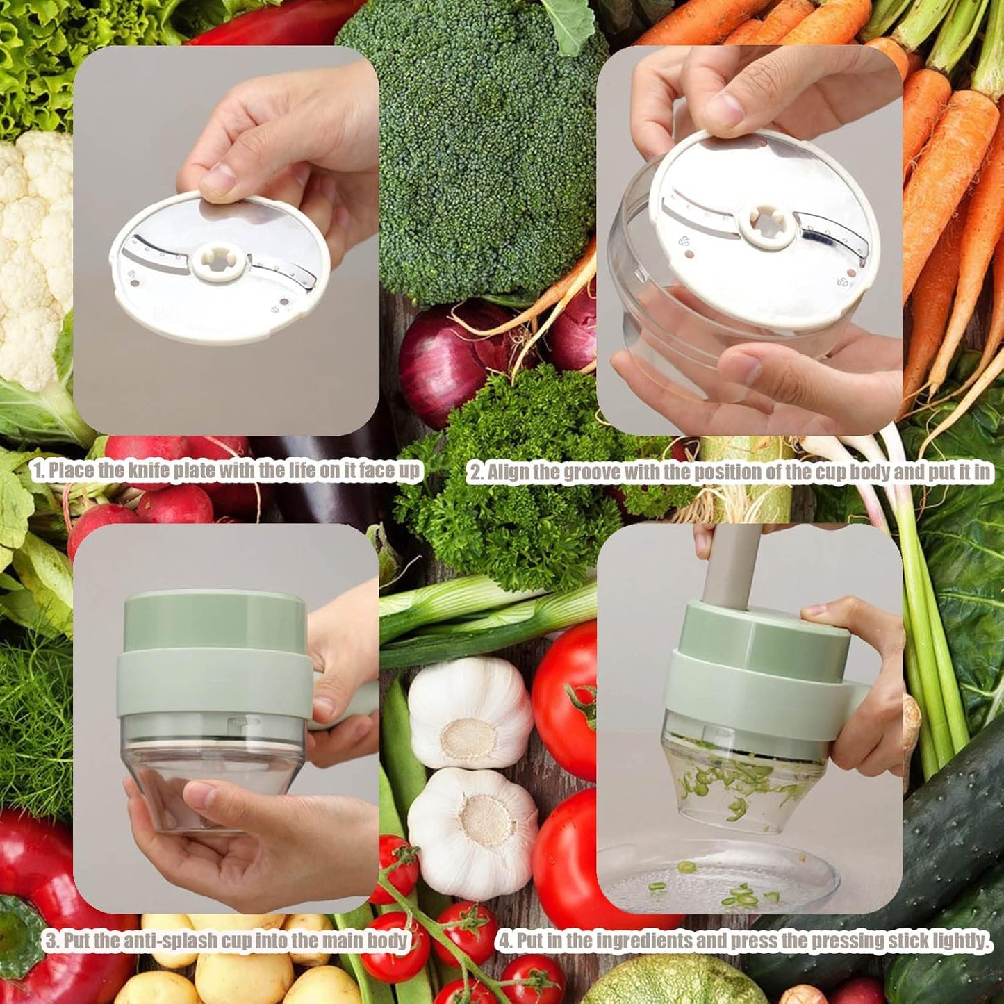 Rechargeable Mini Portable Chopper For Vegetable, Onion, Garlic & etc