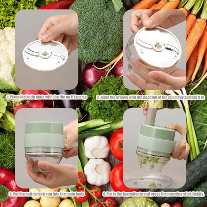 Rechargeable Mini Portable Chopper For Vegetable, Onion, Garlic & etc