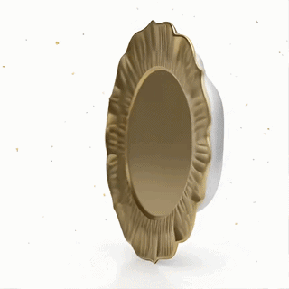 Luxury Gold Scalloped Decorative Tray – Round Metallic Vanity & Serving Plate
