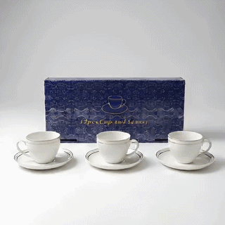 12-Piece Ceramic Tea Cup and Saucer Set (Service for 6)