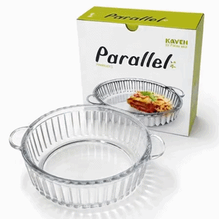 Kaveh Parallel Oval Glass Baking Dish with Side Handles
