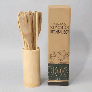 Bamboo Kitchen Utensil Set – 8 Pcs