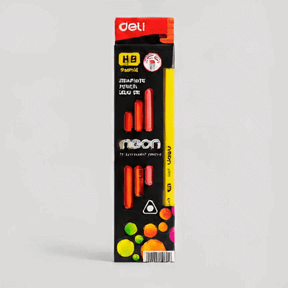 12PCS HB Fluorescent Pencils with Eraser Top