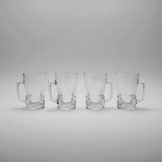 Delisoga® 6-Piece Vintage Fluted Glass Coffee & Tea Mug Set