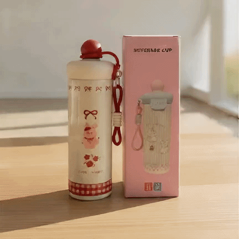 Cute Rabbit Stainless Steel Insulated Water Bottle – Hot & Cold Beverage Cup