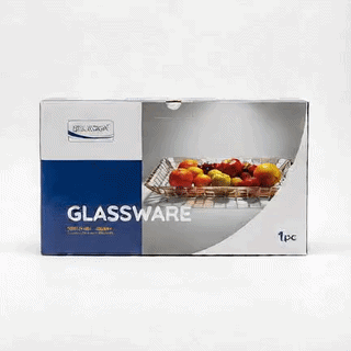 DELISOGA Rectangular Glass Fruit & Serving Tray with Gold Wire Frame
