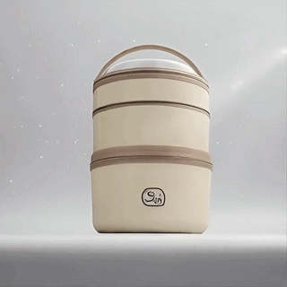 Stainless Steel Stackable Thermal Lunch Container Set with Insulated Carry Bag