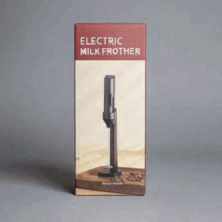 Electric Handheld Milk Frother with Stainless Steel Stand
