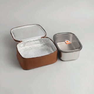 Stainless Steel Thermal Lunch Box Container with Thermal Insulated Carry Bag Set
