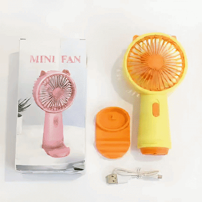 Portable Rechargeable Mini Hand Fan with USB Charging | Handheld & Desktop Cooling Fan