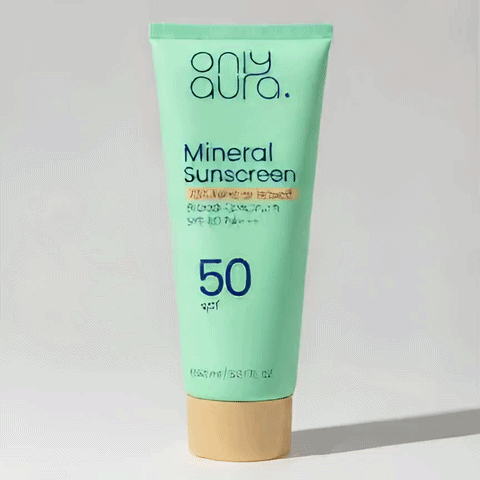 Only Aura Mineral Sunscreen SPF 50 PA+++| Broad Spectrum UV Protection