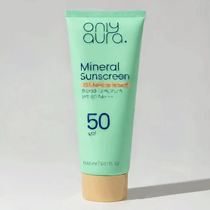 Only Aura Mineral Sunscreen SPF 50 PA+++| Broad Spectrum UV Protection