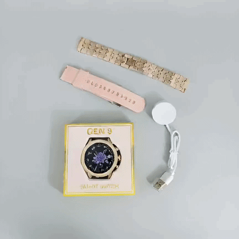 Diamond-Bezel Luxury Smartwatch With Dual Strap Combo Edition