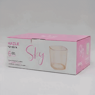 HAZLE Sky 6-Piece Glass Water & Juice Tumbler Set