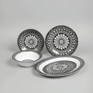 Mandala Print Dinnerware Set – (14 Pieces)