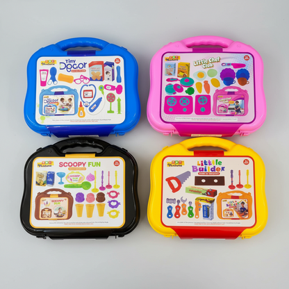 Kids Role Play Toy Suitcase Set | Doctor, Kitchen, Ice Cream & Tool Kit
