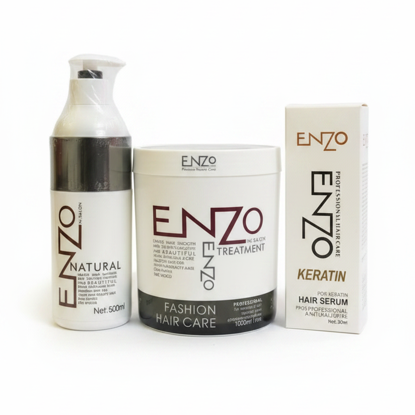 ENZO Brazilian Keratin Hair Care Set – Shampoo, Hair Treatment Mask & Keratin Hair Serum
