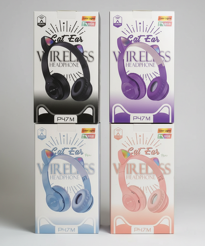 Cat Ear Wireless Bluetooth Headphones with RGB Lights
