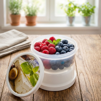Oziba Fresh Tasty Round Food Storage Container with Airtight Lid – Multipurpose Kitchen Storage Box