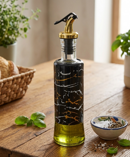 Premium Glass Oil & Vinegar Dispenser Bottle with Leakproof Pour Spout | Kitchen Oil Bottle