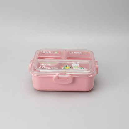 Lunch Box with Sauce Cup & Spoon – Portable Lunch Box for Kids