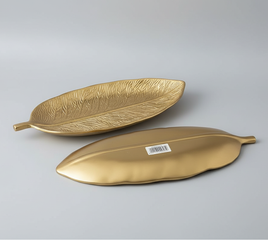 Golden Leaf Decorative Tray | Luxury Jewelry & Home Decor Organizer