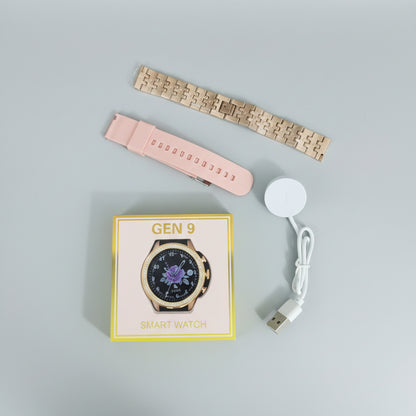 Diamond-Bezel Luxury Smartwatch With Dual Strap Combo Edition