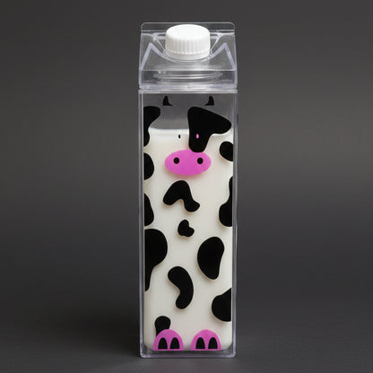 Cute Cow Milk Bottle | Transparent & Leakproof